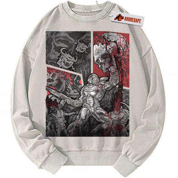 DOOM Eternal Vintage Sweatshirt, Game-Inspired Cozy Sweater