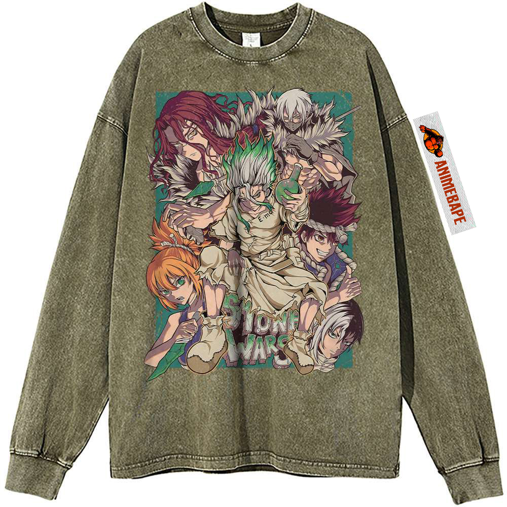 Dr Stone Vintage Anime Sweatshirt for Men and Women