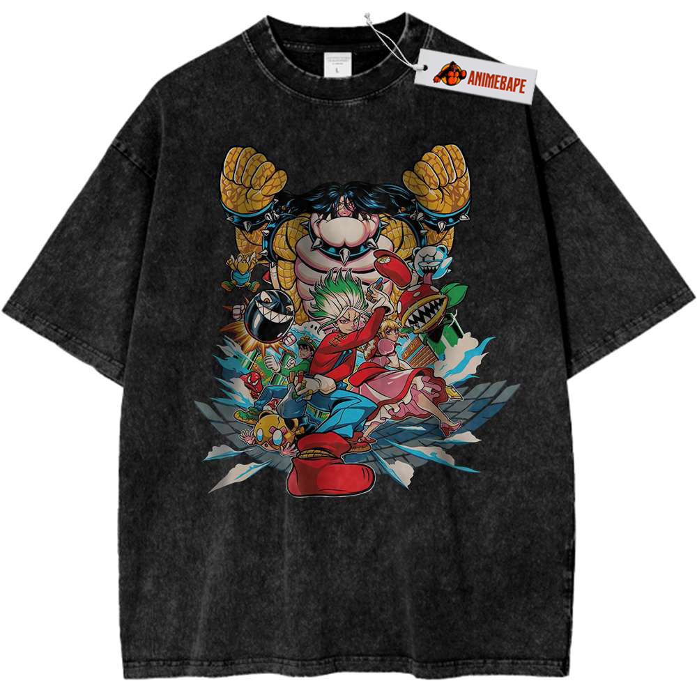 Anime Dr Stone Mario Vintage T-Shirt for Fans Dr Stone