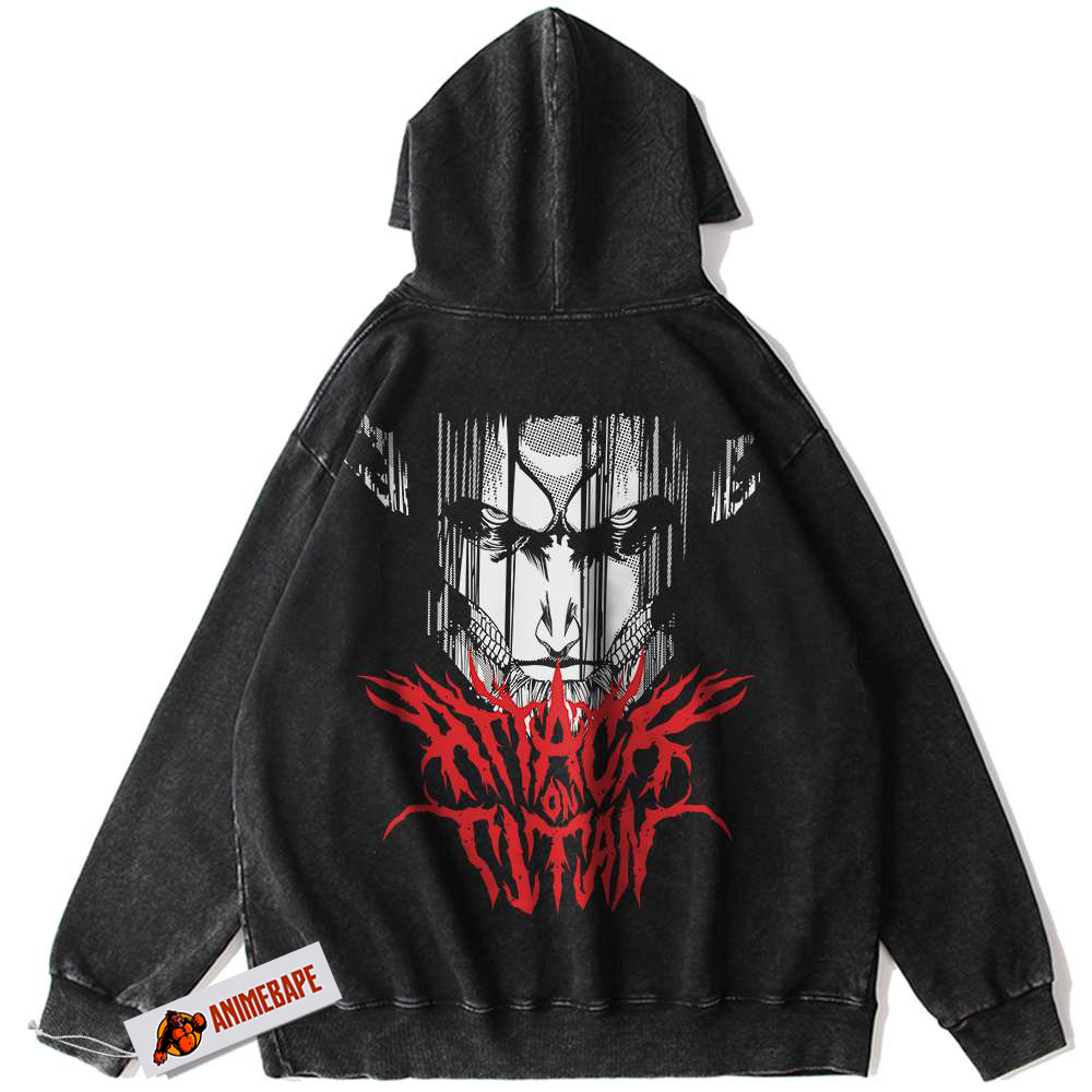 Eren Yeager Attack on Titan Hoodie, AOT Vintage Anime Hoodie