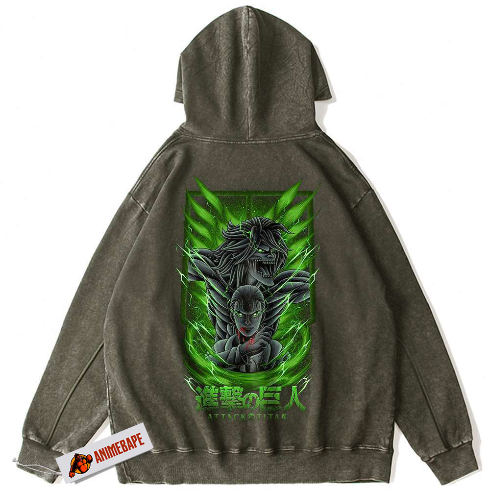 Eren Yeager Attack on Titan Vintage Hoodie, Anime AOT Hoodie