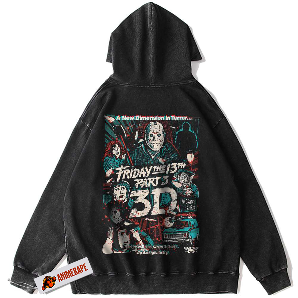 Halloween Horror Friday the 13th Vintage Hoodie for Men and Women