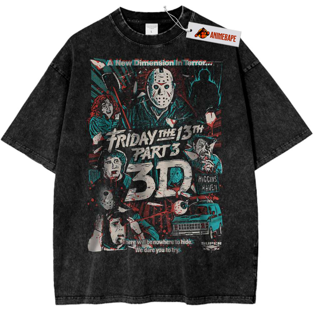 Friday the 13th Horror Shirt, Vintage Halloween T-Shirt for Men