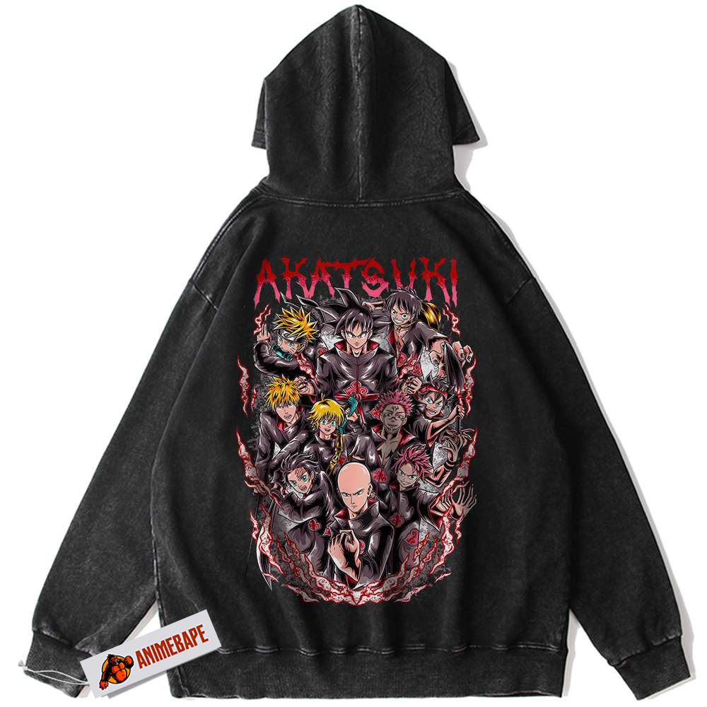 Goku Naruto Luffy Tanjiro Ichigo Akatsuki Vintage Hoodie for Anime
