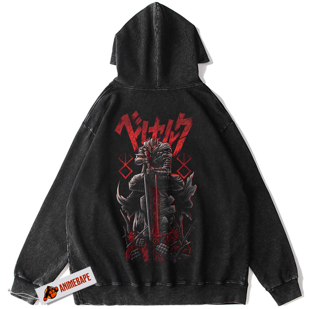 Berserk Anime Guts Vintage Hoodie for Fans - Stylish Pullover Hoodie