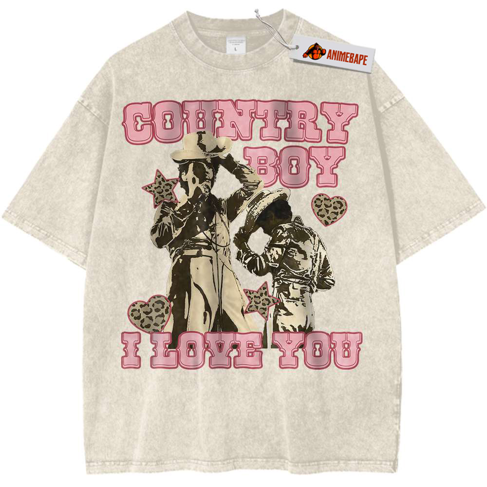 Harry Styles Vintage Tee, Country Boy Graphic Shirt for Fans