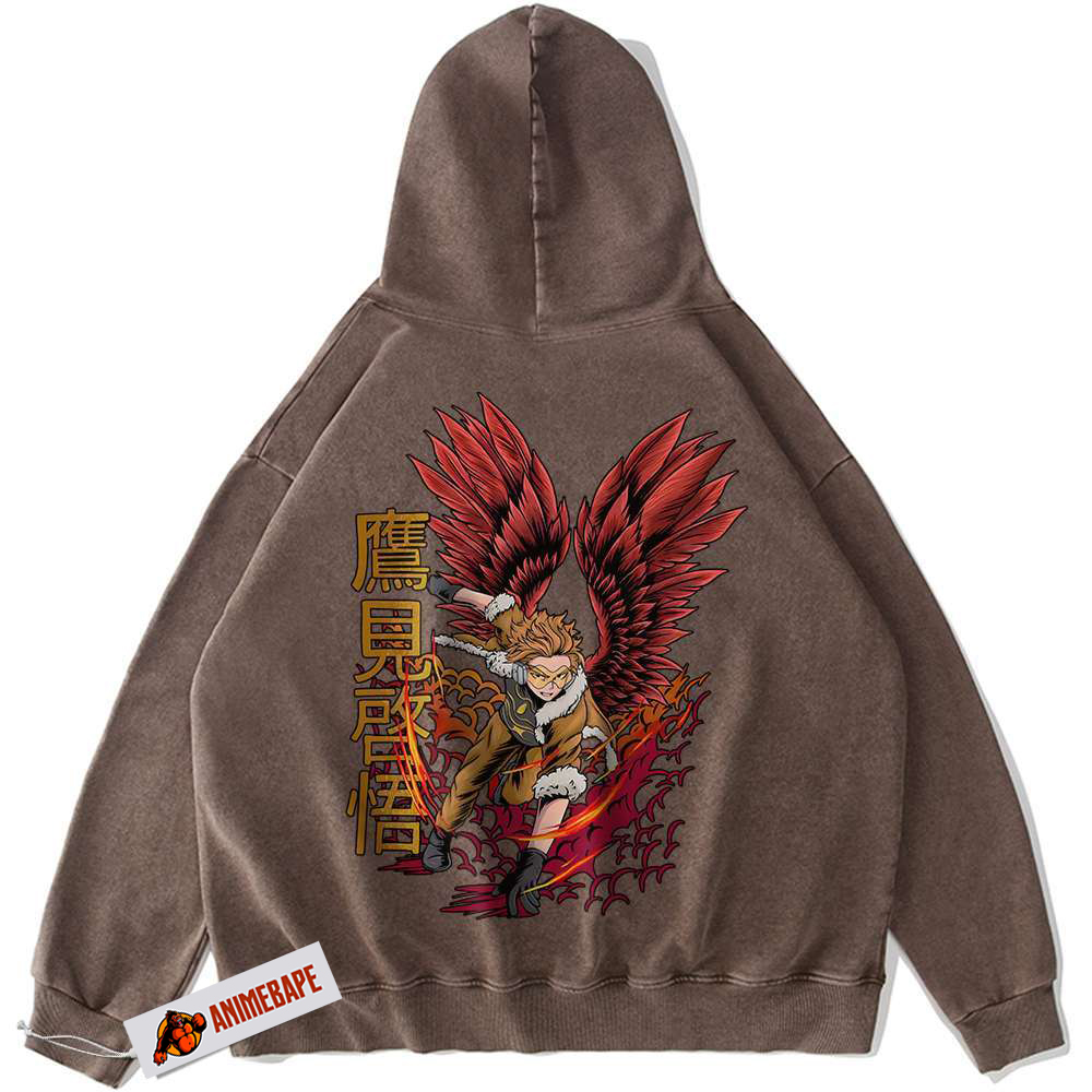 My Hero Academia Vintage Hawks Hoodie Anime Apparel Mha Hoodie