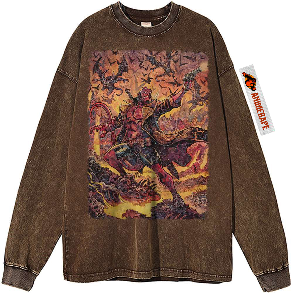 Hellboy Vintage Sweatshirt for Men, Movie Apparel