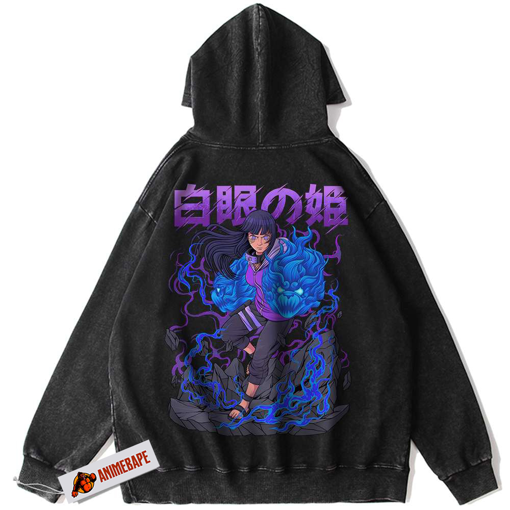 Hinata Hyuga Naruto Vintage Anime Hoodie for Fans and Collectors