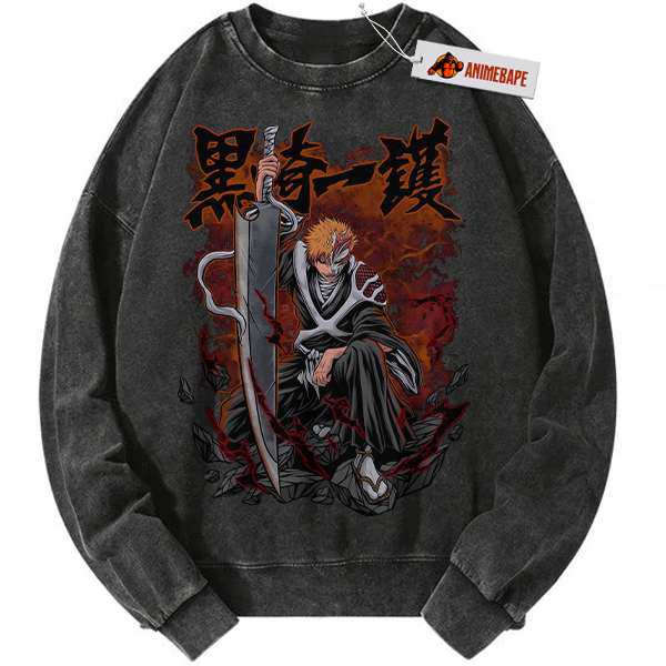 Bleach Ichigo Kurosaki Vintage Anime Sweatshirt for Fans