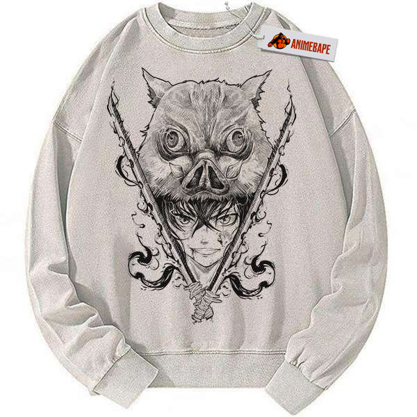 Inosuke Hashibira Vintage Anime Sweatshirt, Demon Slayer Sweater