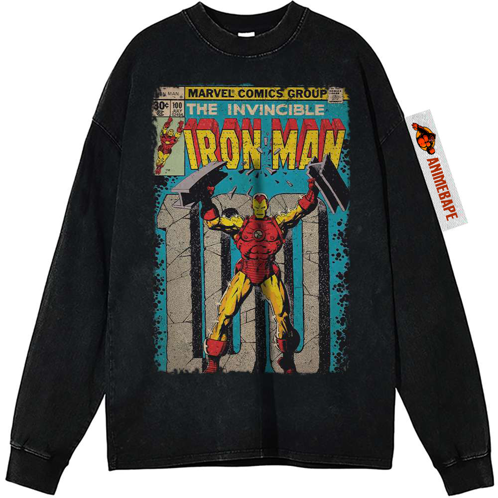 Iron Man Vintage Sweatshirt, Marvel Comics Apparel