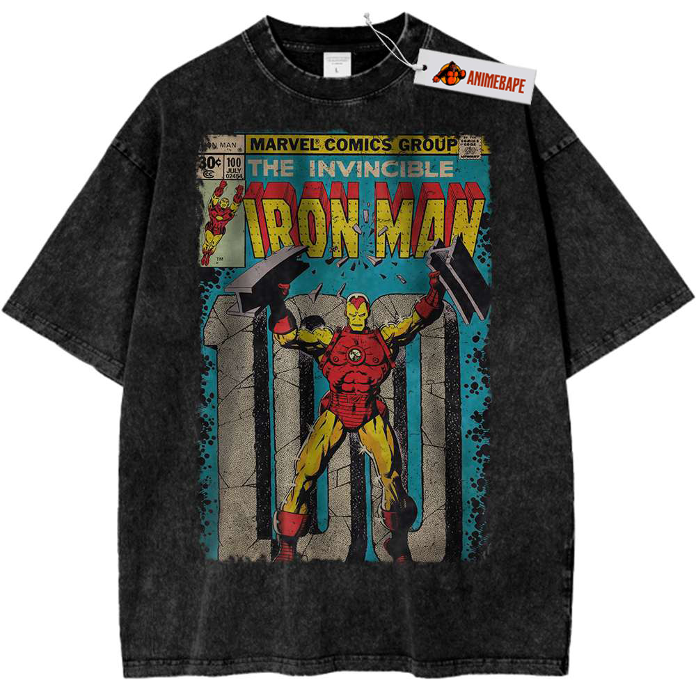 Vintage Iron Man Shirt, Marvel Comics Graphic Tee for Men