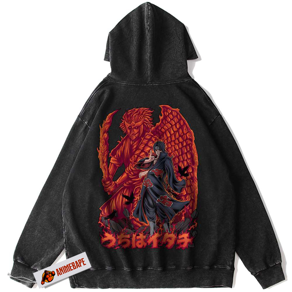 Itachi Uchiha Akatsuki Hoodie Vintage Naruto Anime Hoodie 2