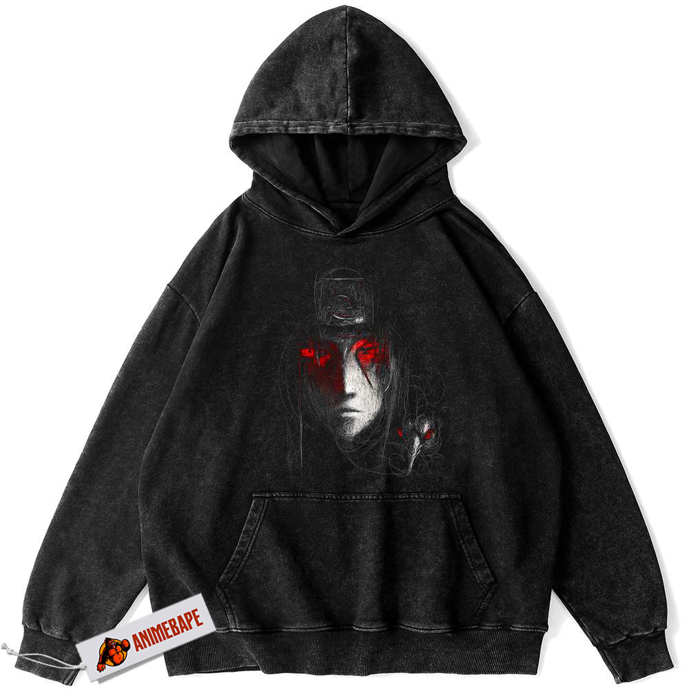 Itachi Uchiha Akatsuki Vintage Hoodie for Naruto Anime Fans