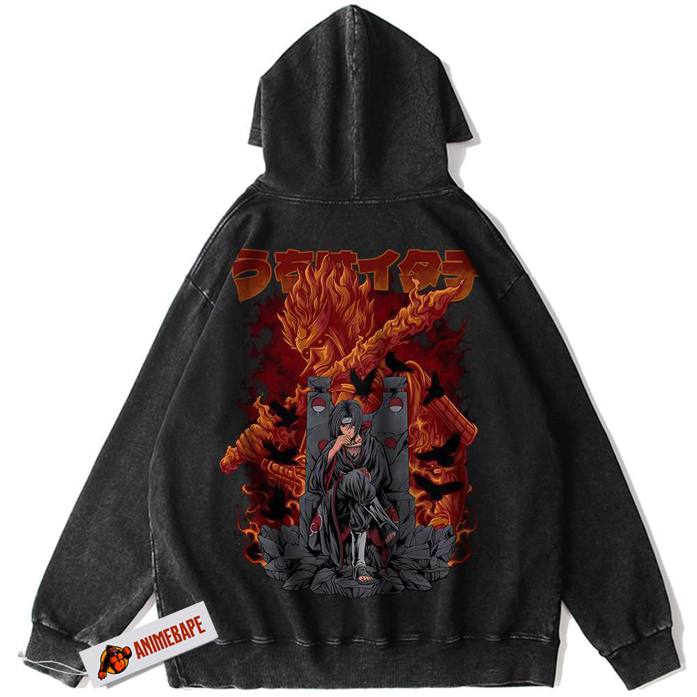 Itachi Uchiha Akatsuki Hoodie, Naruto Vintage Anime Hoodie