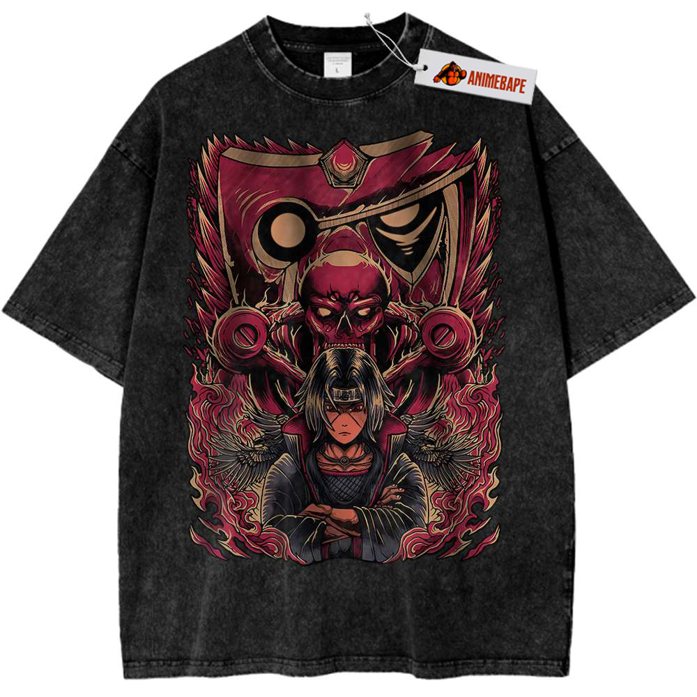 Itachi Uchiha Skeletal Susanoo Vintage T-Shirt, Akatsuki Naruto Anime Shirt