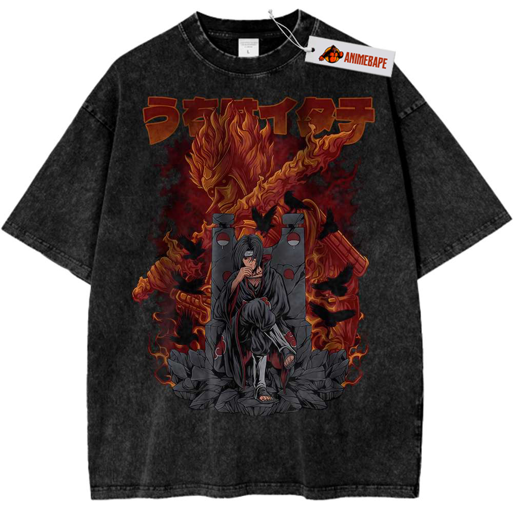 Itachi Uchiha Susanoo V2 Akatsuki Naruto Vintage Tee Anime Shirt for Fans