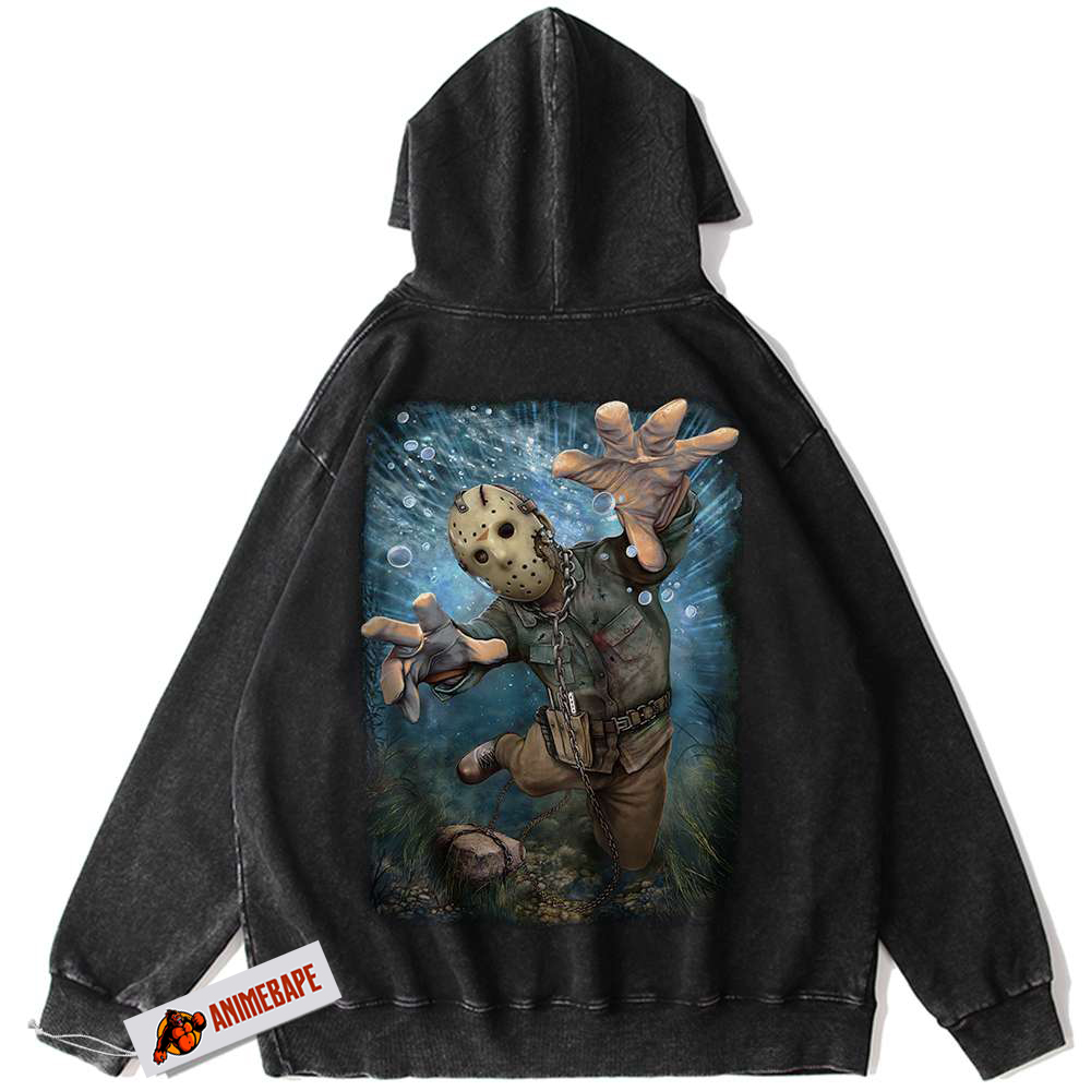 Friday the 13th Jason Voorhees Vintage Hoodie, Horror Halloween Hoodie