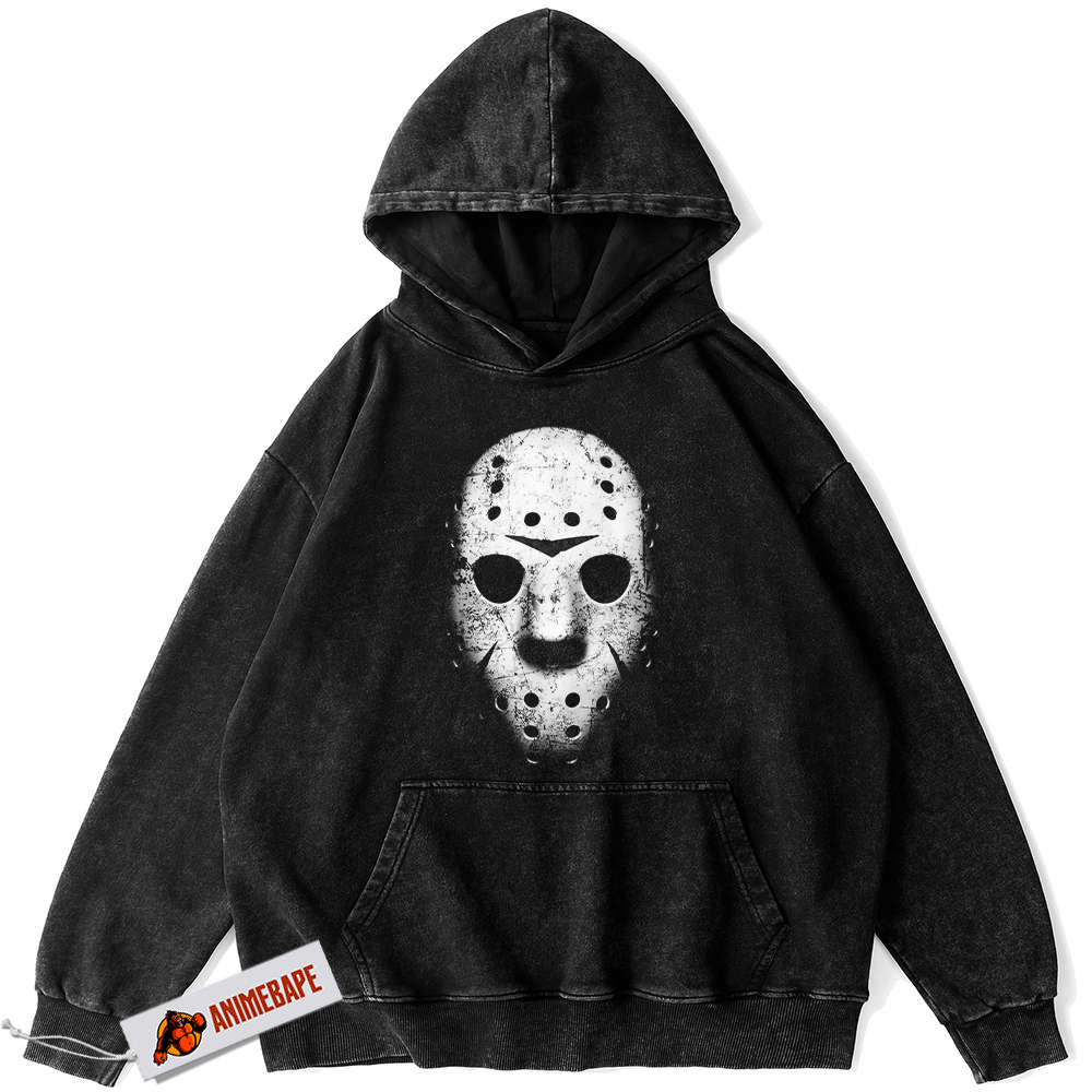 Jason Voorhees Vintage Hoodie, Friday the 13th Horror Apparel