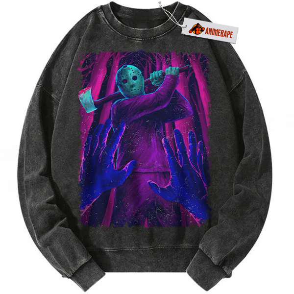 Jason Voorhees Halloween Sweatshirt, Vintage Friday the 13th Sweater