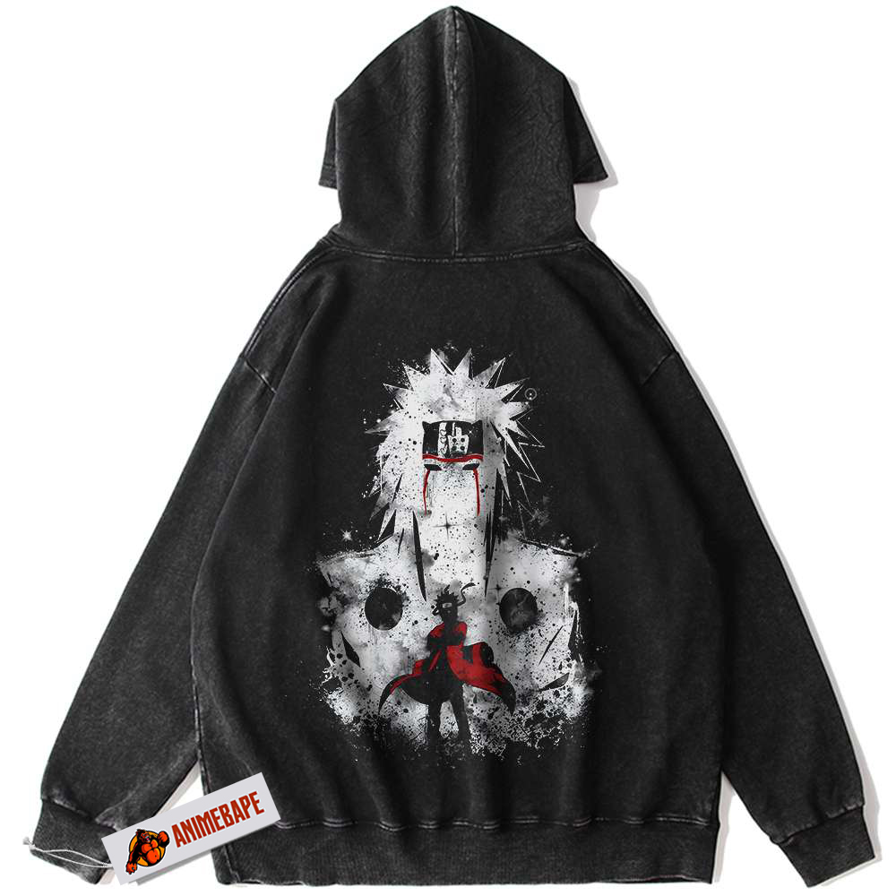 Naruto Jiraiya Vintage Hoodie for Anime Fans - Casual Wear