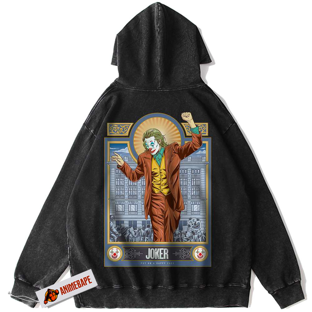 Joker Hoodie for Men, DC Comics Vintage Hooded Sweatshirt