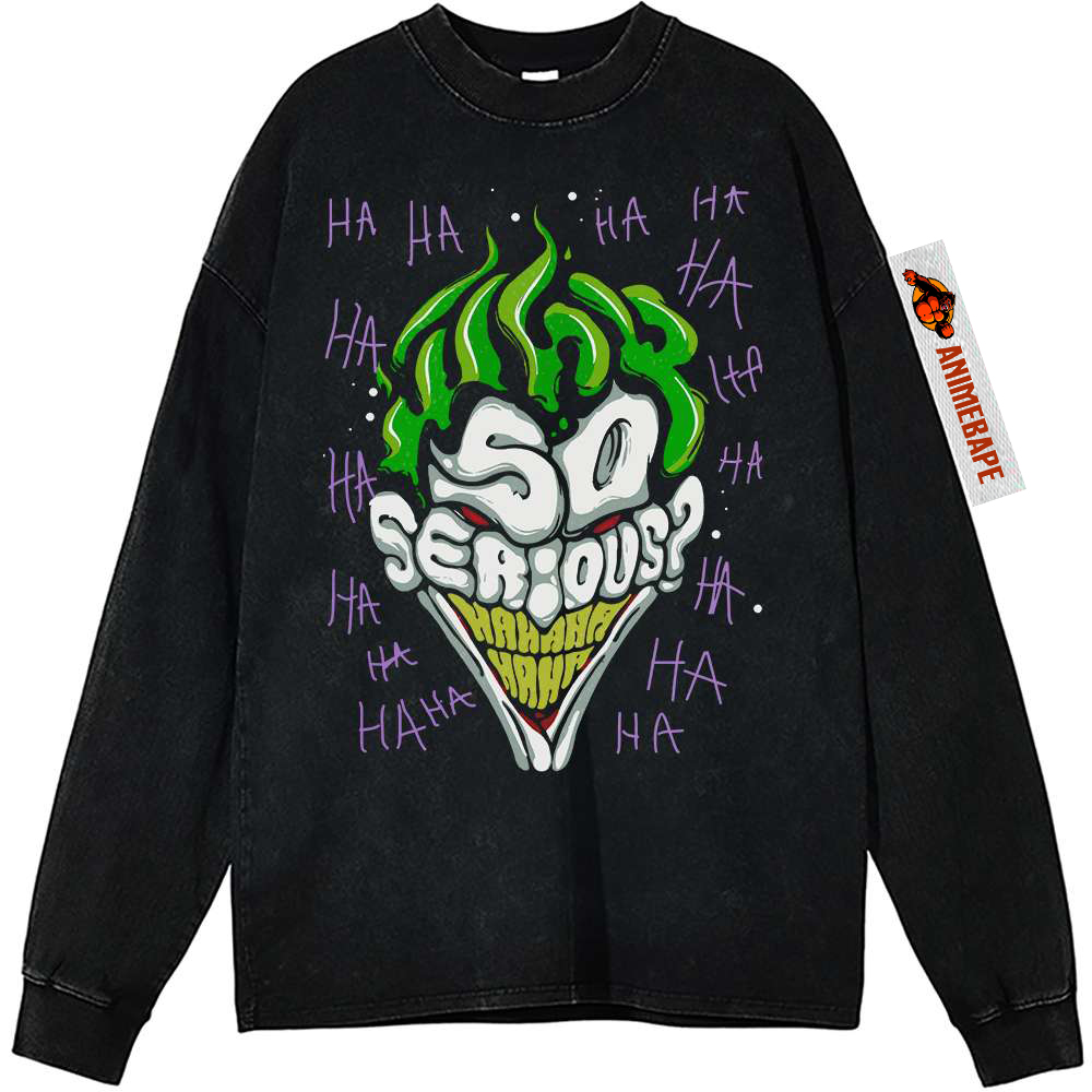 Joker Vintage Sweatshirt, DC Comics Graphic Tee for Men