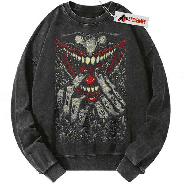 Joker Vintage Sweatshirt, DC Comics Graphic Sweater for Men