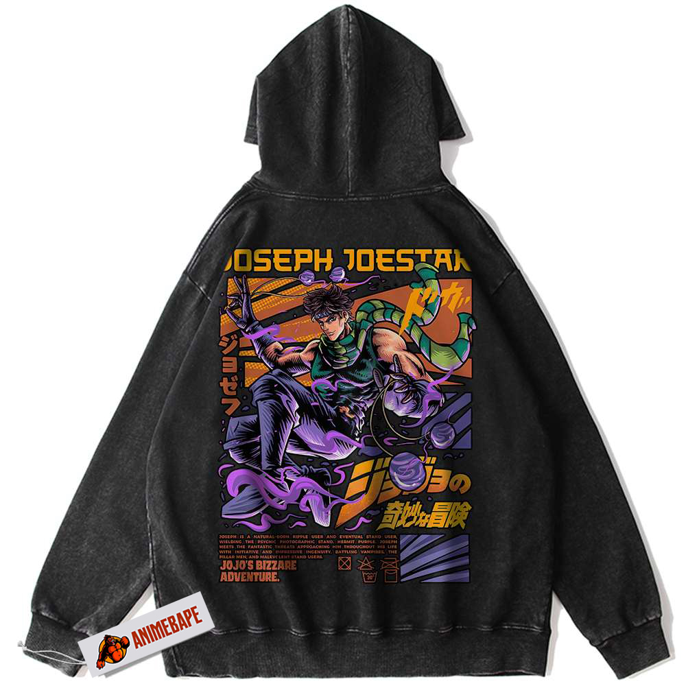 Joseph Joestar Vintage Hoodie, JoJos Bizarre Adventure Anime Hoodie