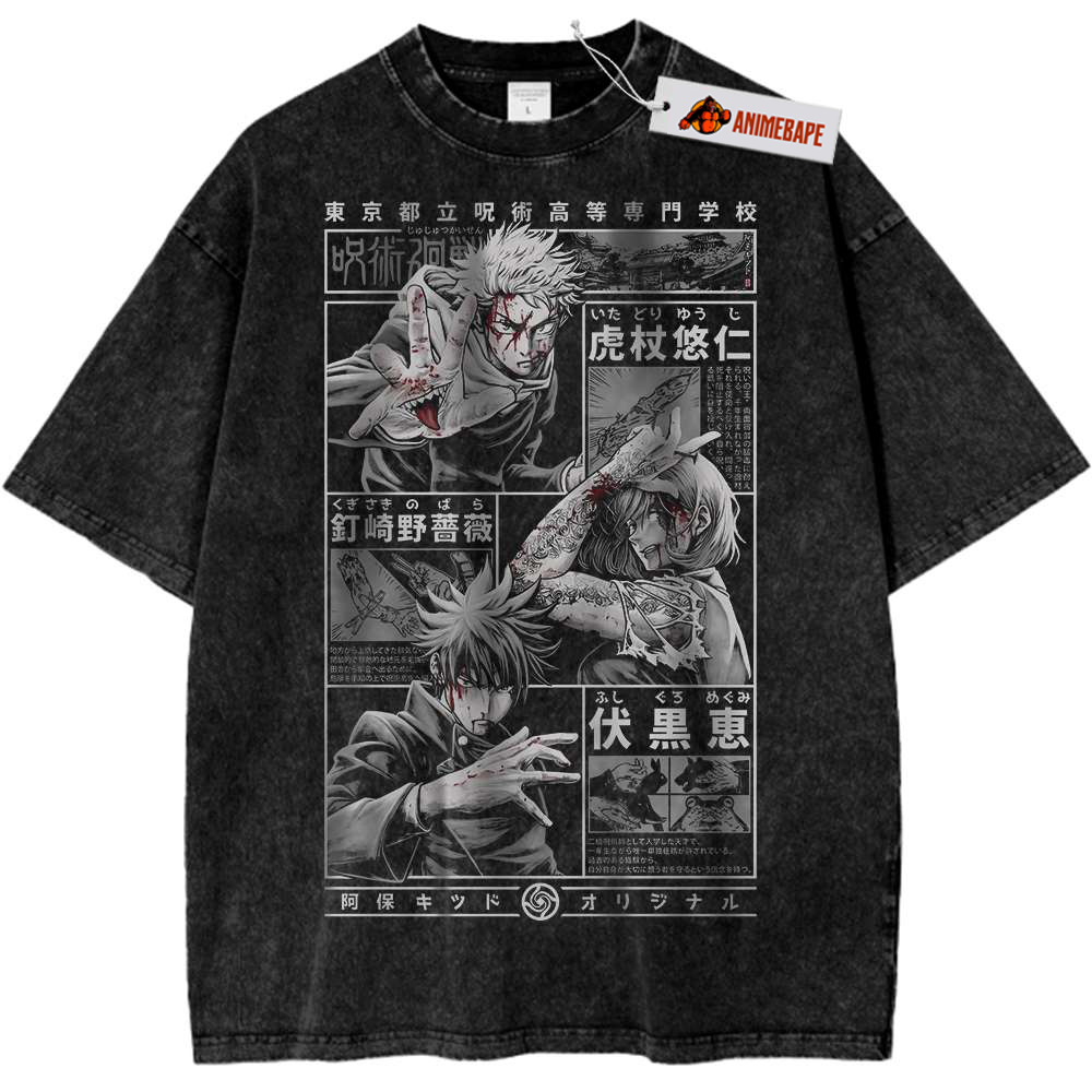 Jujutsu Kaisen Anime Shirt, Vintage Graphic Tee for Fans