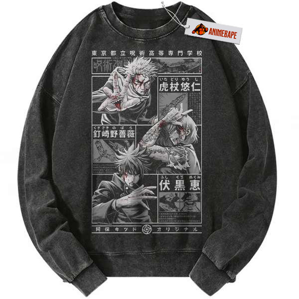 Jujutsu Kaisen Vintage Anime Sweatshirt, Unisex Casual Sweater