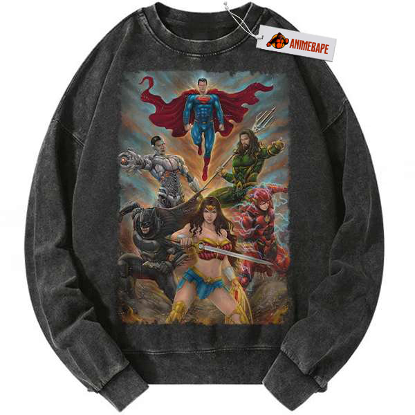 DC Comics Justice League Vintage Sweatshirt, Unisex Sweater