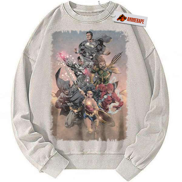 DC Comics Justice League Vintage Sweatshirt, Unisex Pullover Sweater