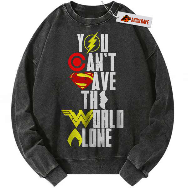Justice League Vintage Sweatshirt, DC Comics Sweater for Men