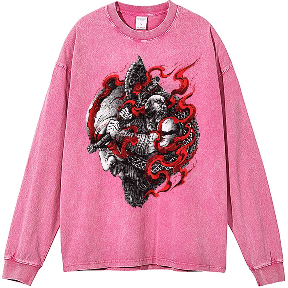 God of War Kratos Vintage Sweatshirt for Gaming Enthusiasts
