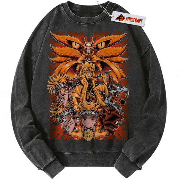 Naruto Uzumaki Kurama Sweatshirt, Vintage Anime Sweater for Fans