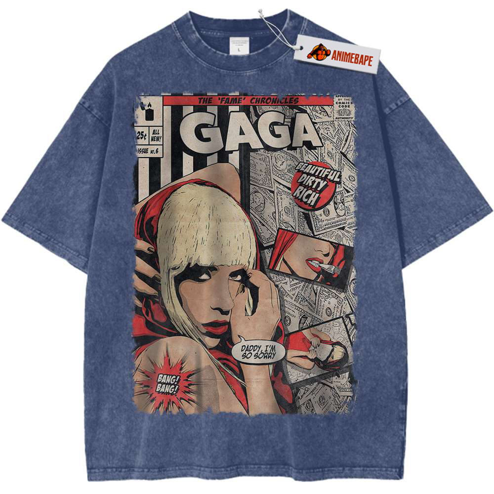 Vintage Lady Gaga T-Shirt for Women, Singer Graphic Tee - AnimeBape
