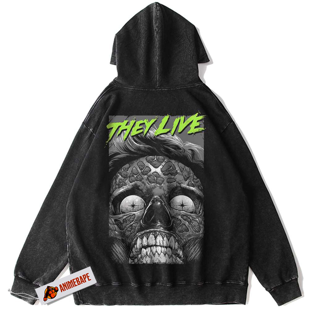 Horror Hoodie, They Live Hoodie, Vintage Male Ghoul Halloween Hoodie