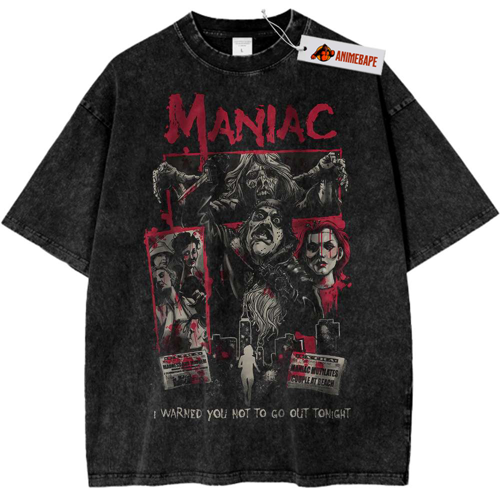 Horror Maniac Vintage Shirt for Halloween, Spooky Graphic Tee