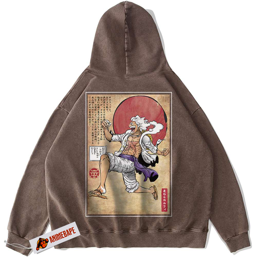 Luffy Gear 5 Hoodie, Monkey D Luffy Anime Vintage Hoodie