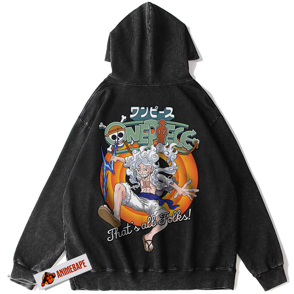 One Piece Monkey D Luffy Vintage Anime Hoodie for Fans