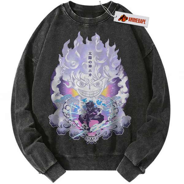 One Piece Anime Sweatshirt for Men, Vintage Monkey D Luffy Sweater