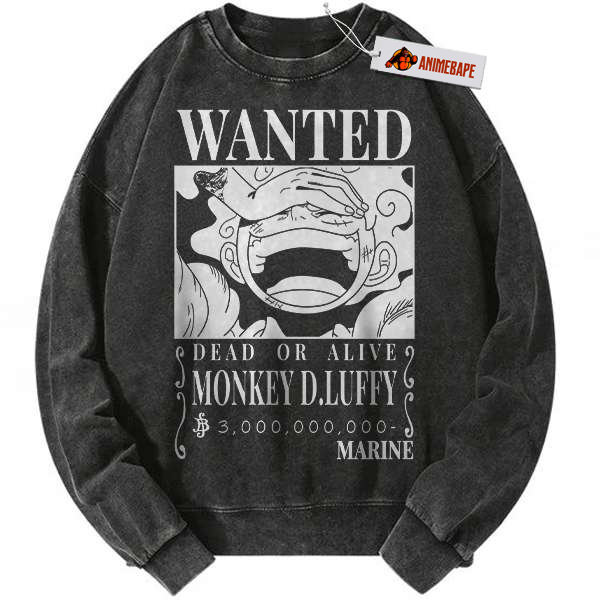 One Piece Monkey D Luffy Vintage Anime Sweatshirt for Fans