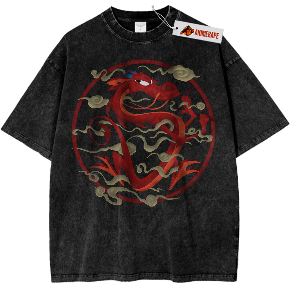 Mulan Animated Vintage T-Shirt, Mushu Character Graphic Tee