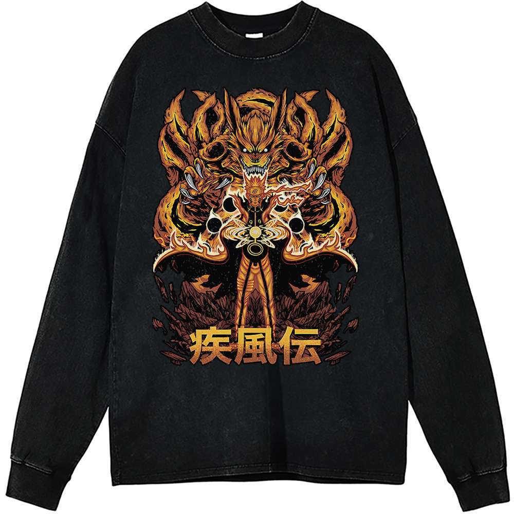 Naruto Uzumaki Kurama Vintage Sweatshirt for Anime Fans