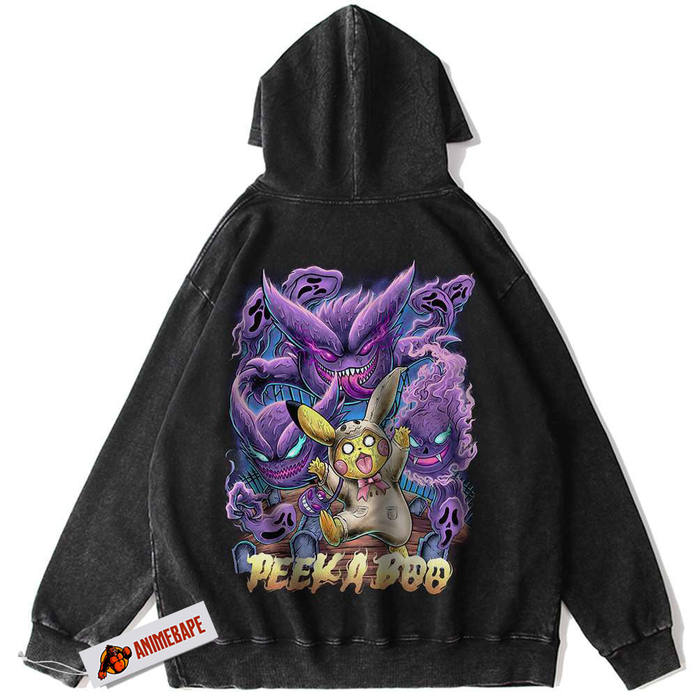 Pokemon Pikachu Gengar Vintage Anime Hoodie for Comfort and Style
