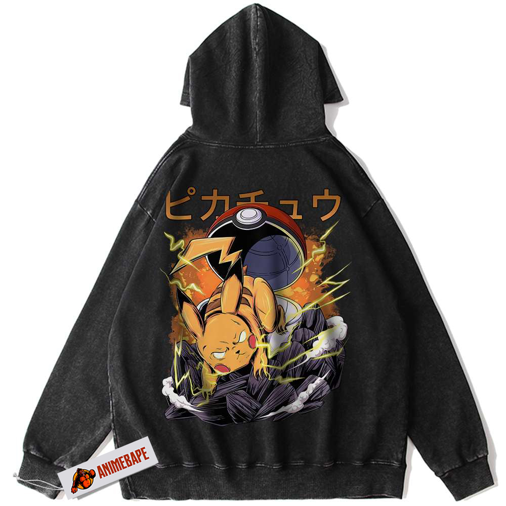 Pikachu Pokemon Vintage Hoodie for Anime Fans, Unisex Style