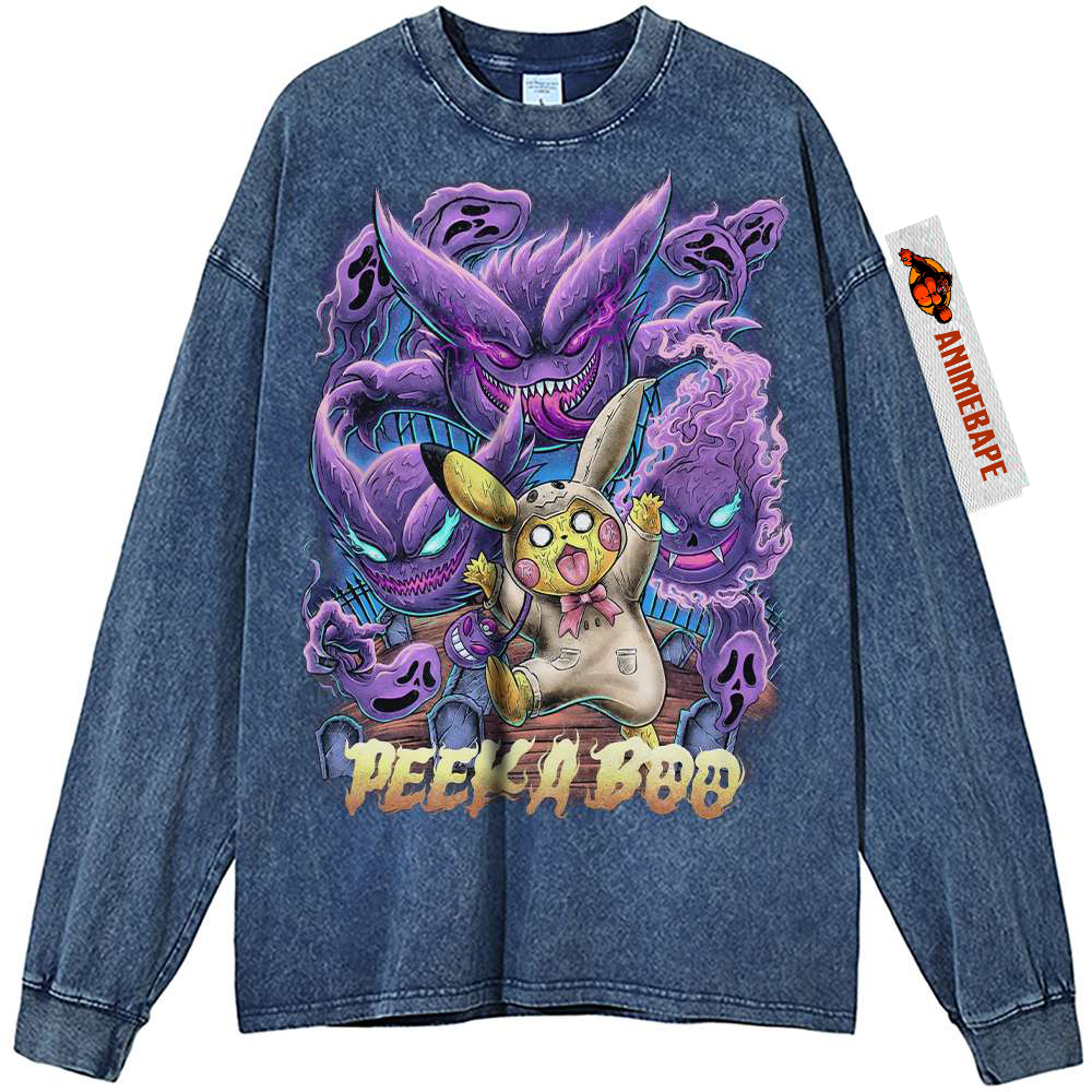 Pikachu Gengar Vintage Anime Sweatshirt for Pokemon Fans