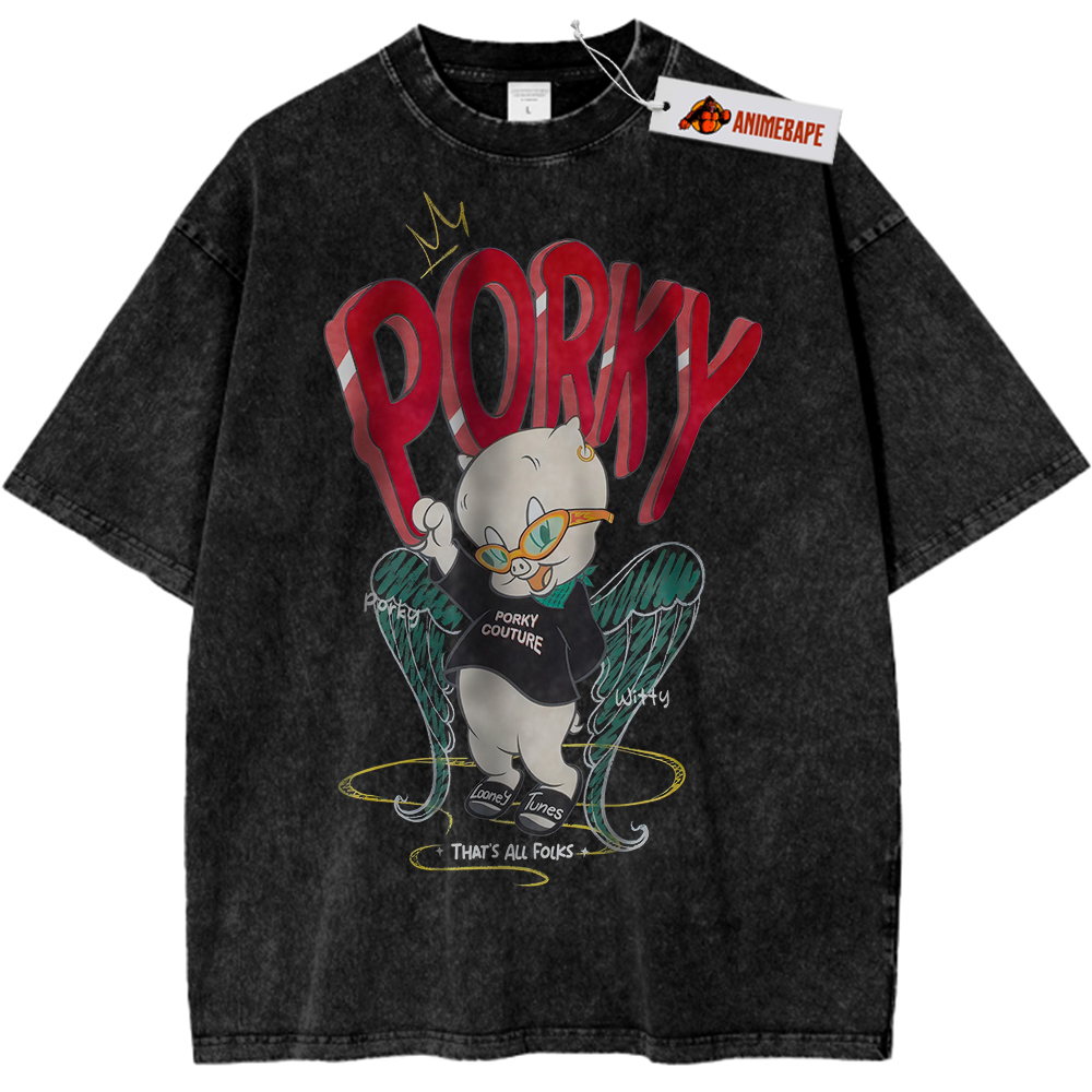 Looney Tunes Porky Pig Vintage T-Shirt, Cartoon Graphic Tee